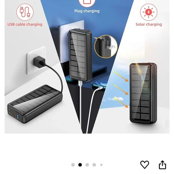 Black Solar Power Bank with Multiple Outputs - Picture 6 of 9